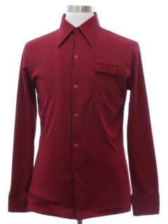 1970's Mens Joel Solid Disco Shirt