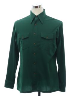 1970's Mens Solid Disco Shirt