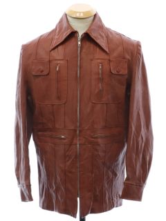 1960's Mens Mod Faux Leather Vinyl Jacket