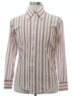 1970's Mens Subtle Print Disco Shirt