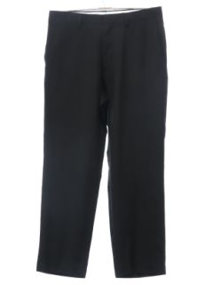 1990's Mens Black Flat Front Slacks Pants