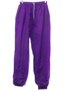 1980's Womens Crisp Nylon Baggy Track Pants