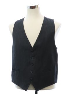 1980's Mens Charcoal Grey Pinstriped Vest
