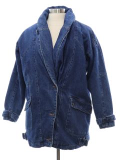 1980's Womens Denim Car Coat Length Jacket