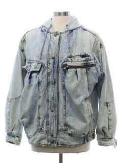 1980's Womens Grunge Acid Washed Denim Jacket