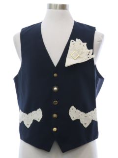 1990's Unisex Doily Embellished Vest