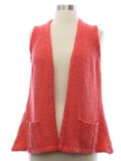 1960's Womens Mod Boucle Wool Blend Sweater Vest