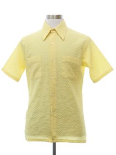 1960's Mens Textured Mod Sport Shirt