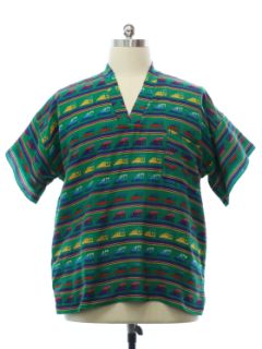 1980's Mens Guatemalan Style Hippie Shirt