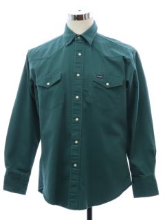 1990's Mens Wrangler Heavy Cotton Western Shirt