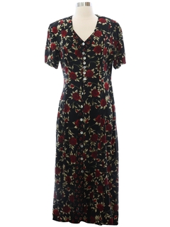 1990's Womens Rayon Maxi Dress