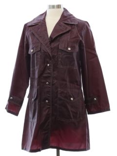 1970's Womens Mod Nylon Windbreaker Overcoat Jacket