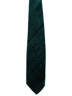 1970's Mens Dark Green Crushed Velvet Necktie