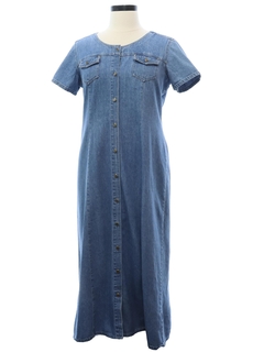 1990's Womens Denim Maxi Dress