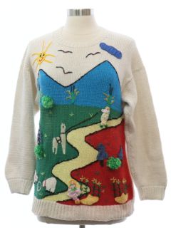 1980's Womens Altiplano 3d Art Sweater