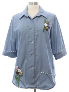 1960's Womens Chambray Hippie Shirt