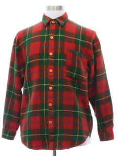 1980's Mens Wool Blend Flannel Shirt