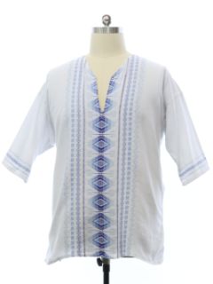 1970's Mens Guatemalan Style  Tunic Shirt