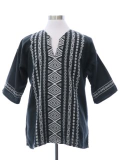 1970's Mens Guatemalan Style Tunic Shirt