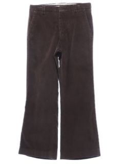 1970's Mens Wildfire Levis Panatela Brushed Cotton Blend Brown Flared Pants