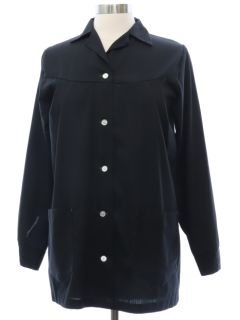 1960's Womens Black Smock Shirt