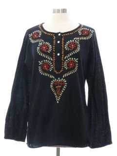 1970's Womens Hippie Style Tunic Shirt