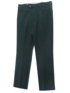 1970's Mens Dark Green Mod Leisure Pants