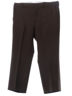 1970's Mens Dark Brown Levis Action Slacks Disco Pants