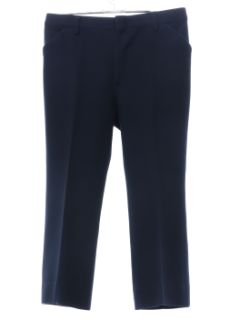 1970's Mens Dark Blue Flared Disco Pants