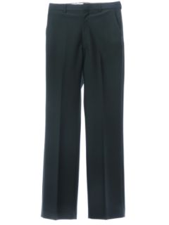 1980's Mens Dark Green Flat Front Slacks Pants