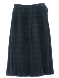 1960's Womens Plaid Wool Skirt