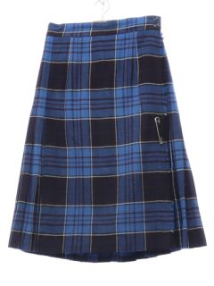 1960's Womens Plaid A-line Skirt