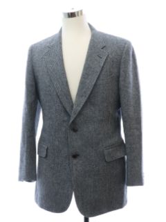 1980's Mens Scottish Harris Tweed Blazer Style Sport Coat Jacket