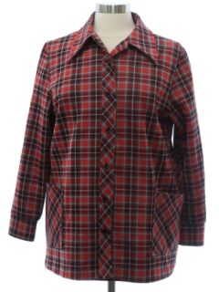 1970's Womens Plaid Leisure Shirt Jacket