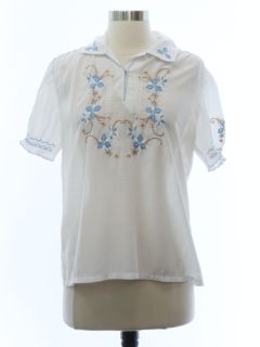 1970's Womens Embroidered Hippie Shirt