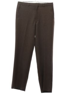 1980's Mens Hazy Brown Flat Front Slacks Pants