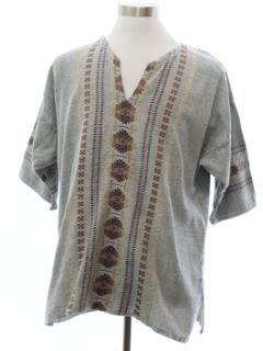 1970's Unisex Guatemalan Style Tunic Shirt
