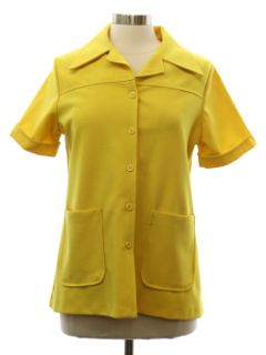 1970's Womens Mod Knit Brady Bunch of Waitress Style Shirt Jacket