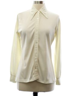 1970's Womens Solid Disco Shirt
