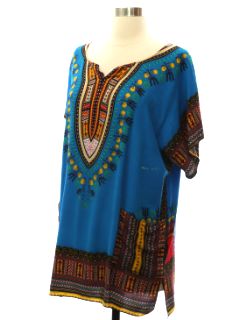 1970's Womens Rayon Dashiki Shirt