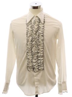 1970's Mens Ruffled Tuxedo Shirt