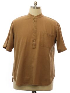 1980's Mens Drawstrings of Malibu Hippie Style Tunic Shirt