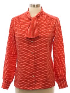 1970's Womens Print Secretary Shirt