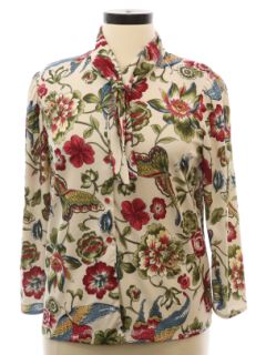 1980's Womens Print Secretary Shirt