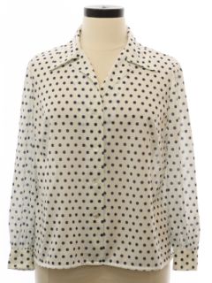 1970's Womens Print Secretary Shirt