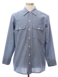 1970's Mens Grunge Chambray Work Shirt