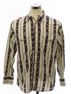 1990's Mens Southwestern Print Western Shirt