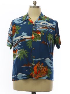 1990's Mens Rayon Hawaiian Shirt