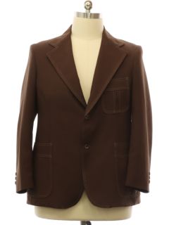 1970's Mens Levi Panatela Dark Brown Disco Blazer Sportcoat Jacket
