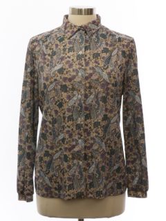 1980's Womens Paisley Secretary Shirt